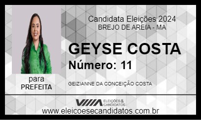 Candidato GEYSE COSTA 2024 - BREJO DE AREIA - Eleições