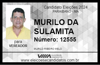 Candidato MURILO DA SULAMITA  2024 - PARAIBANO - Eleições