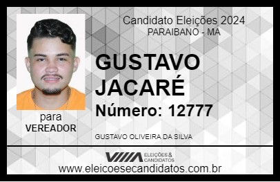 Candidato GUSTAVO JACARÉ 2024 - PARAIBANO - Eleições