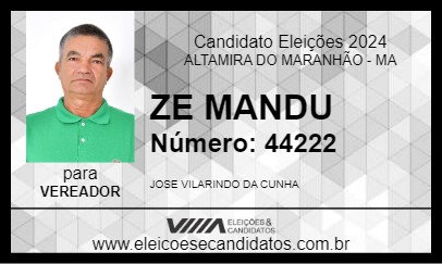 Candidato ZE MANDU 2024 - ALTAMIRA DO MARANHÃO - Eleições