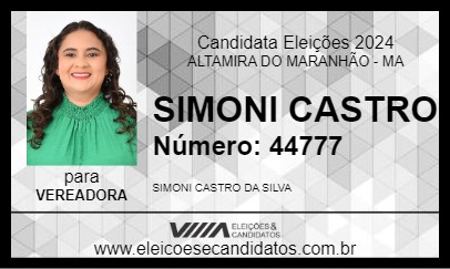 Candidato SIMONI CASTRO 2024 - ALTAMIRA DO MARANHÃO - Eleições