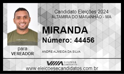 Candidato MIRANDA 2024 - ALTAMIRA DO MARANHÃO - Eleições