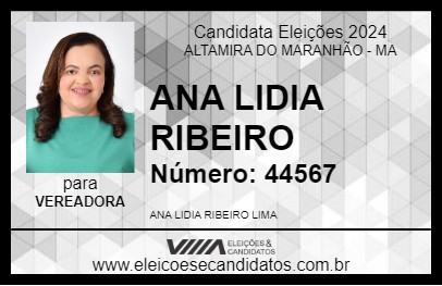 Candidato ANA LIDIA RIBEIRO 2024 - ALTAMIRA DO MARANHÃO - Eleições