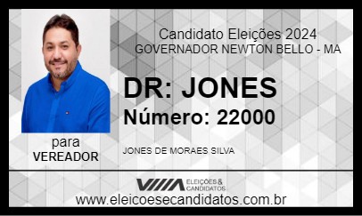 Candidato DR. JONES 2024 - GOVERNADOR NEWTON BELLO - Eleições