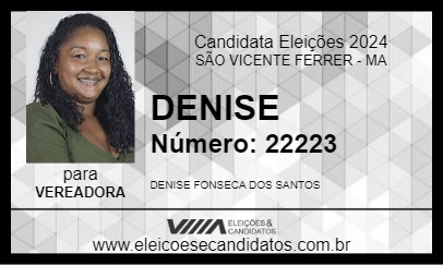 Candidato DENISE 2024 - SÃO VICENTE FERRER - Eleições