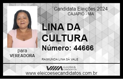 Candidato LINA DA CULTURA 2024 - CAJAPIÓ - Eleições