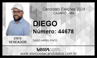 Candidato DIEGO 2024 - CAJAPIÓ - Eleições