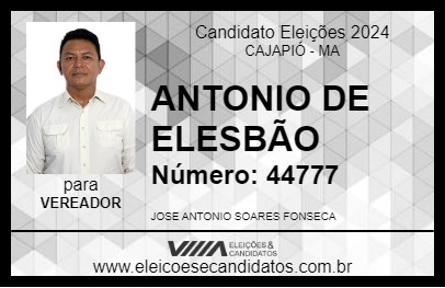 Candidato ANTONIO DE ELESBÃO 2024 - CAJAPIÓ - Eleições