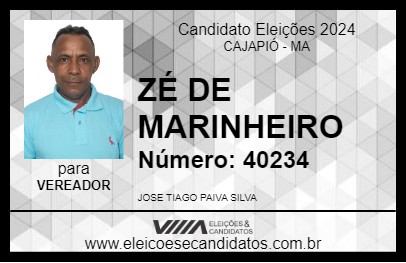 Candidato ZÉ DE MARINHEIRO 2024 - CAJAPIÓ - Eleições