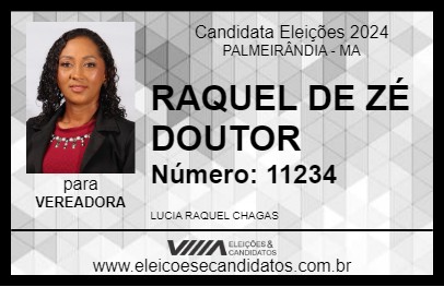 Candidato RAQUEL DE ZÉ DOUTOR 2024 - PALMEIRÂNDIA - Eleições