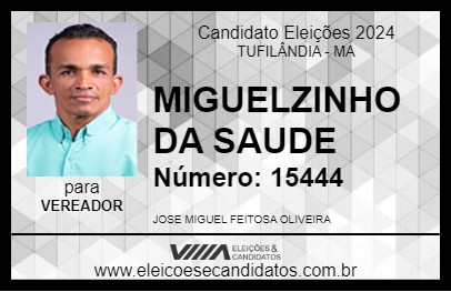 Candidato MIGUELZINHO DA SAUDE 2024 - TUFILÂNDIA - Eleições