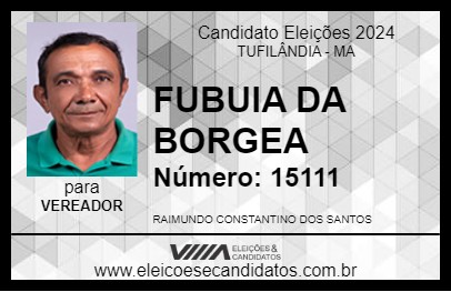 Candidato FUBUIA DA BORGEA 2024 - TUFILÂNDIA - Eleições