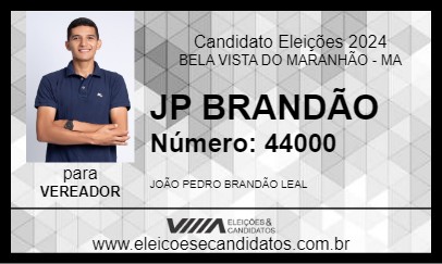 Candidato JP BRANDÃO 2024 - BELA VISTA DO MARANHÃO - Eleições