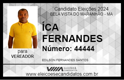 Candidato ÍCA FERNANDES 2024 - BELA VISTA DO MARANHÃO - Eleições