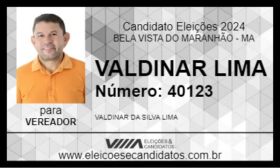 Candidato VALDINAR LIMA 2024 - BELA VISTA DO MARANHÃO - Eleições