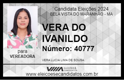 Candidato VERA DO IVANILDO 2024 - BELA VISTA DO MARANHÃO - Eleições