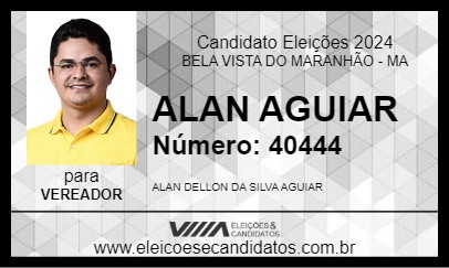 Candidato ALAN AGUIAR 2024 - BELA VISTA DO MARANHÃO - Eleições