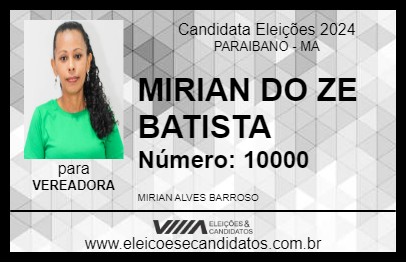 Candidato MIRIAN DO ZE BATISTA 2024 - PARAIBANO - Eleições