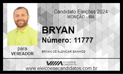 Candidato BRYAN 2024 - MONÇÃO - Eleições