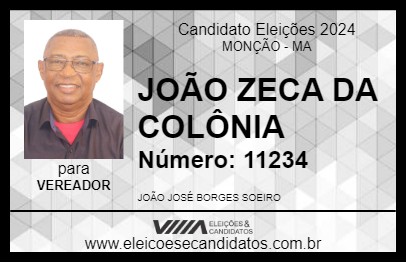 Candidato JOÃO ZECA DA COLÔNIA 2024 - MONÇÃO - Eleições