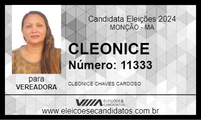 Candidato CLEONICE 2024 - MONÇÃO - Eleições