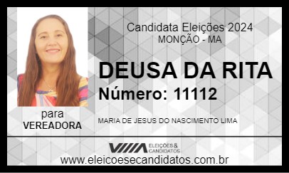 Candidato DEUSA DA RITA 2024 - MONÇÃO - Eleições