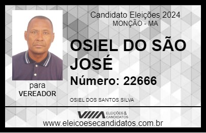 Candidato OSIEL DO SÃO JOSÉ 2024 - MONÇÃO - Eleições