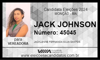 Candidato JACK D JOHNSON 2024 - MONÇÃO - Eleições