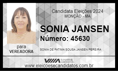 Candidato SONIA JANSEN 2024 - MONÇÃO - Eleições