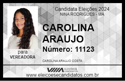 Candidato CAROLINA ARAUJO 2024 - NINA RODRIGUES - Eleições