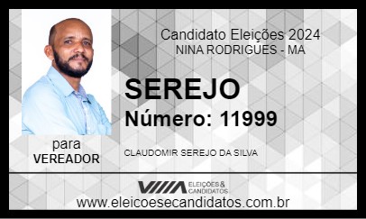 Candidato SEREJO 2024 - NINA RODRIGUES - Eleições