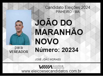 Candidato JOÃO DO MARANHÃO NOVO 2024 - PINHEIRO - Eleições