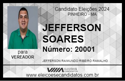 Candidato JEFFERSON SOARES 2024 - PINHEIRO - Eleições