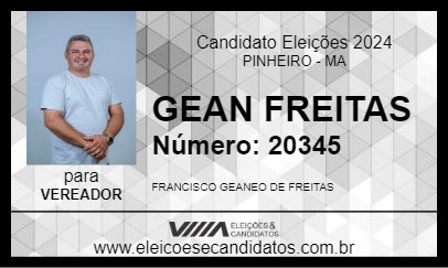 Candidato GEAN FREITAS 2024 - PINHEIRO - Eleições