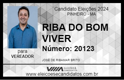 Candidato RIBA DO BOM VIVER 2024 - PINHEIRO - Eleições