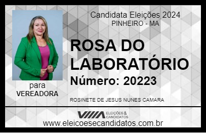 Candidato ROSA DO LABORATÓRIO 2024 - PINHEIRO - Eleições