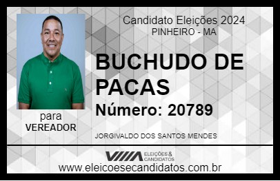 Candidato BUCHUDO DE PACAS 2024 - PINHEIRO - Eleições