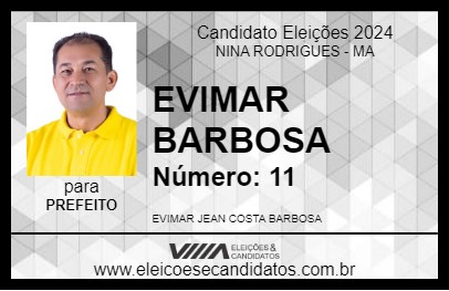 Candidato EVIMAR BARBOSA 2024 - NINA RODRIGUES - Eleições