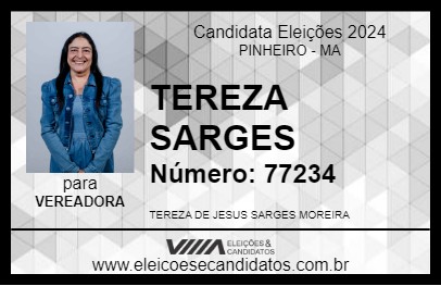 Candidato TEREZA SARGES 2024 - PINHEIRO - Eleições