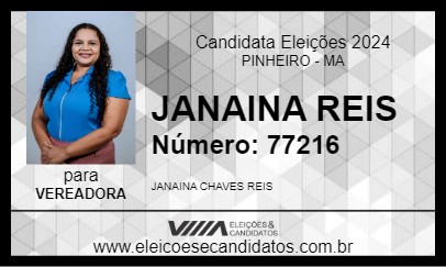 Candidato JANAINA REIS 2024 - PINHEIRO - Eleições