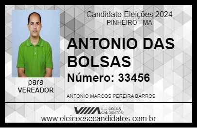 Candidato ANTONIO DAS BOLSAS 2024 - PINHEIRO - Eleições