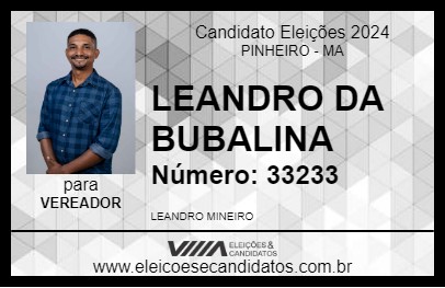 Candidato LEANDRO DA BUBALINA 2024 - PINHEIRO - Eleições