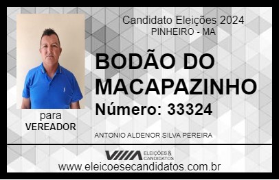 Candidato BODÃO DO MACAPAZINHO 2024 - PINHEIRO - Eleições