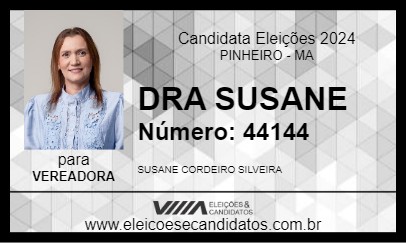 Candidato DRA SUSANE 2024 - PINHEIRO - Eleições