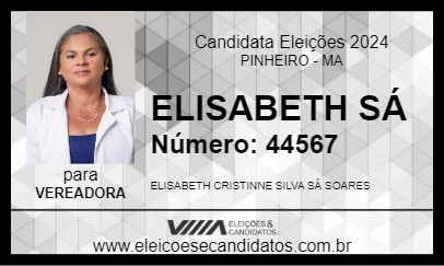 Candidato ELISABETH SÁ 2024 - PINHEIRO - Eleições