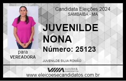 Candidato JUVENILDE NONA 2024 - SAMBAÍBA - Eleições