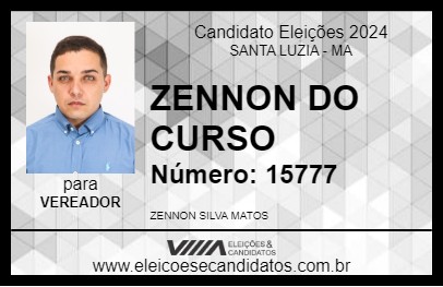 Candidato ZENNON DO CURSO 2024 - SANTA LUZIA - Eleições