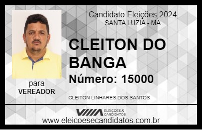 Candidato CLEITON DO BANGA 2024 - SANTA LUZIA - Eleições