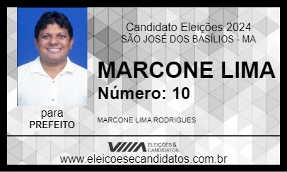 Candidato MARCONE LIMA 2024 - SÃO JOSÉ DOS BASÍLIOS - Eleições