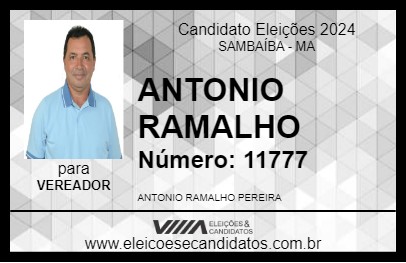 Candidato ANTONIO RAMALHO 2024 - SAMBAÍBA - Eleições